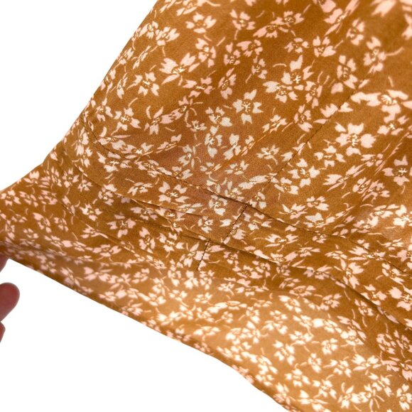 Free People One Fine Day Floral Mini Dress Chocolate Combo Size Small - Picture 7 of 12